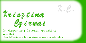 krisztina czirmai business card